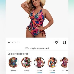 Never worn - Tropical bathing suit. One piece with keyhole. NEW!!!